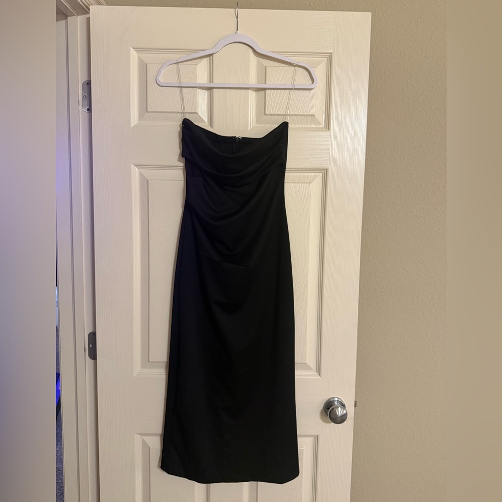 Classic Black Strapless Evening Dress